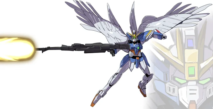 GWなので こっちを見ながらツインバスターライフルを撃つウイングゼロカスタム #ガンダムW