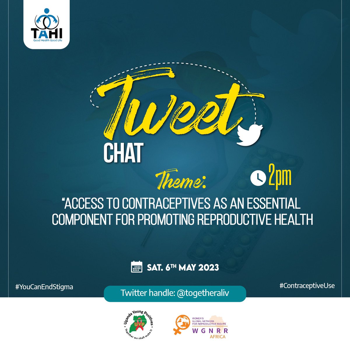 Togetheraliv's tweet image. Hey folks! Join us today at 2pm EAT for an intresting tweet chat. Let's break the taboos and talk freely about Contraception and Reproductive Health. Let's go! 💪🏽🔥🙌🏽
#YouCanEndStigma #ContraceptiveUse