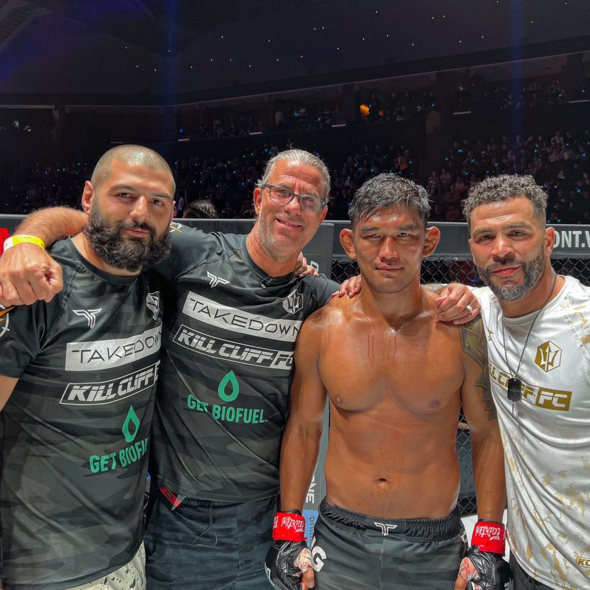 AungLANsang's tweet photo. @ONEChampionship  thank you for the opportunity. It’s been a great 10 years with you. Thank you to my team at @KillCliff_FC and @henrihooft @CoachGJones #tuco. And thank you  @yodchatri 🙏❤️  that was a fun fight.  #ONEFightNight10 https://t.co/QcYbvUPypn