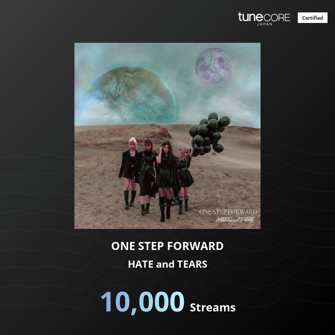 hateandtears1's tweet photo. 『ONE STEP FORWARD』
1万回再生突破!!!!
#HaT #HATEaTEARS
#LinkCore #TuneCore
#Japan #JPOP
https://t.co/nrLTMSpJkN https://t.co/hXWaUy9K6Z