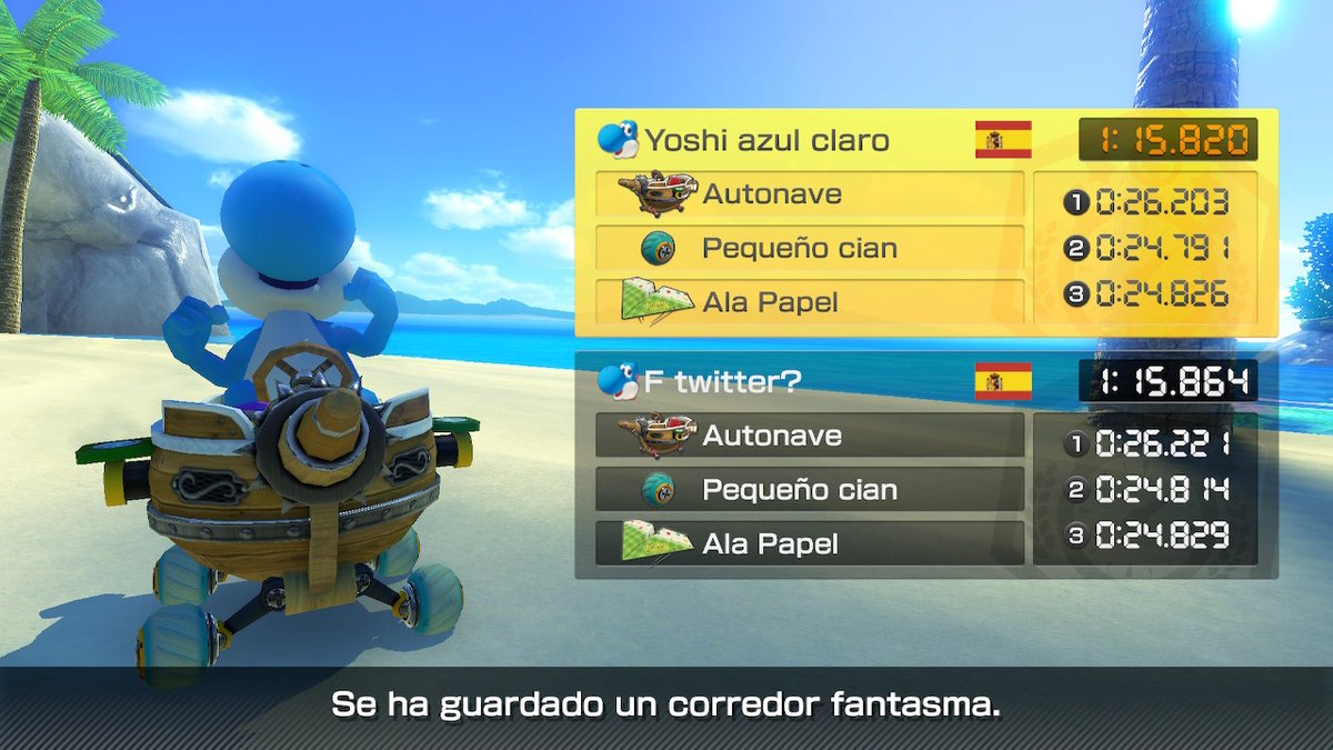 MK8DXWR's tweet photo. 【NEW WORLD RECORD】
・Track: DS Cheep Cheep Beach (200cc)
・Player: Alberto 
・Country: Spain 🇪🇦
・Time: 1:15.820
・Cut: -0.044 from 1:18.864 by the same player 
・Source: MKLeaderboards ⏱️ https://t.co/jcawM3MaOX