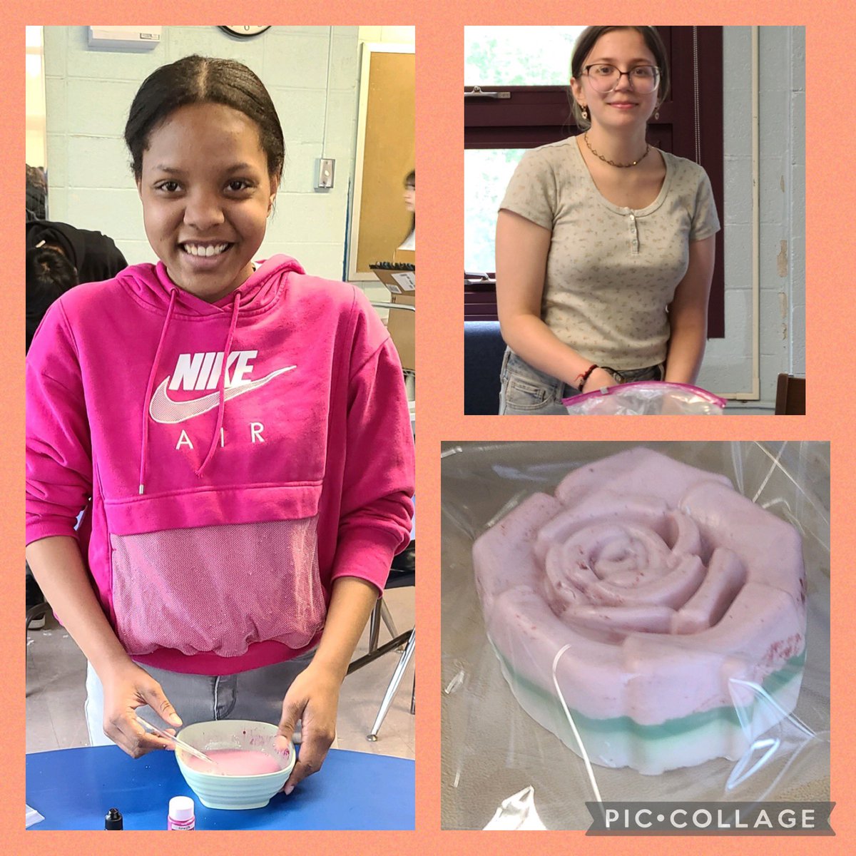 10th grade co-Presidents Zanyah & Kristen created several decorative soaps while welcoming & helping new members #studentleaders