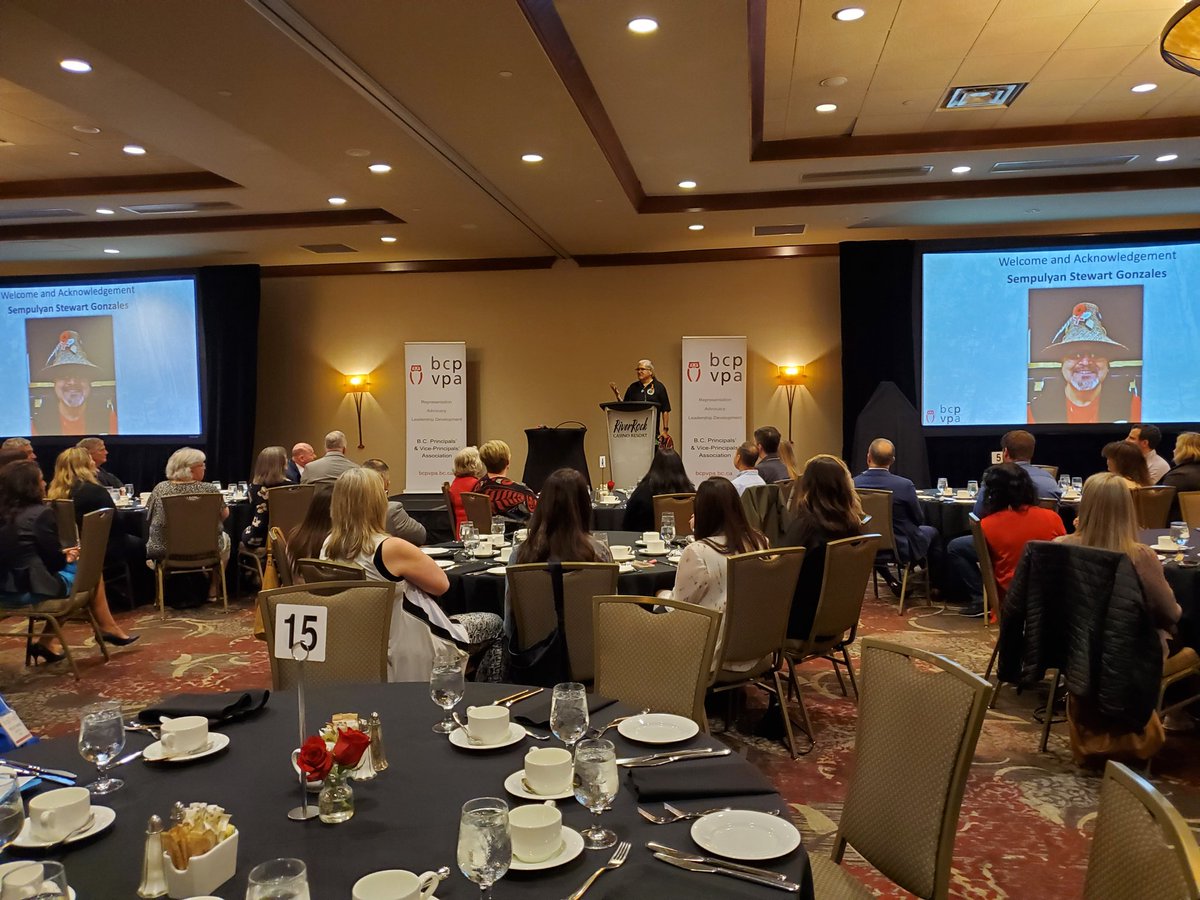 BCPVPA's tweet photo. "Our elders connect us to history, our children connect us to the future." We are grateful for the words of Sempulyan Stewart Gonzales to lead us into our @bcpvpa provincial #ChapterCouncil meeting. https://t.co/3HFaTwUhlm