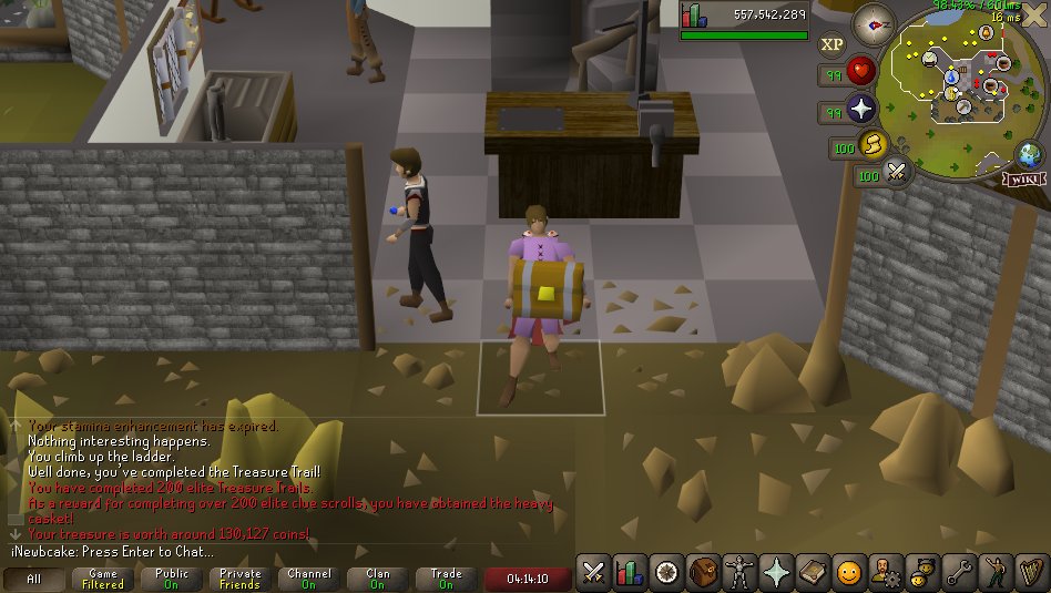 Elite clue milestone, heavy casket.