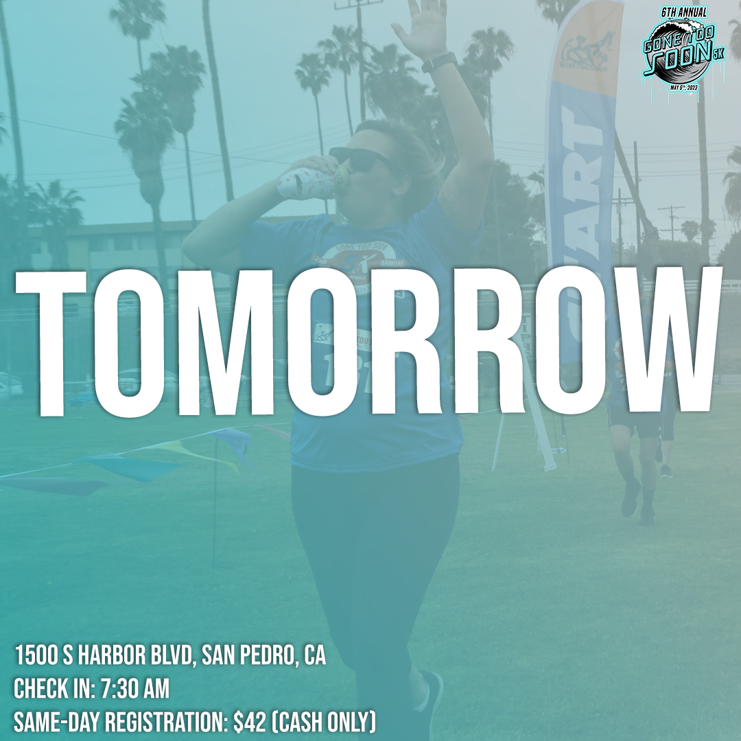 GoneTooSoon5K's tweet photo. Happy Cinco De Mayo, everyone🇲🇽 🍻 !  Don't party too hard tonight 🤣 because the Gone Too Soon 5K is TOMORROW! 
Swipe for more info on the Gone Too Soon 5K and what you need to know before you come! https://t.co/Ddm9EoS6z4