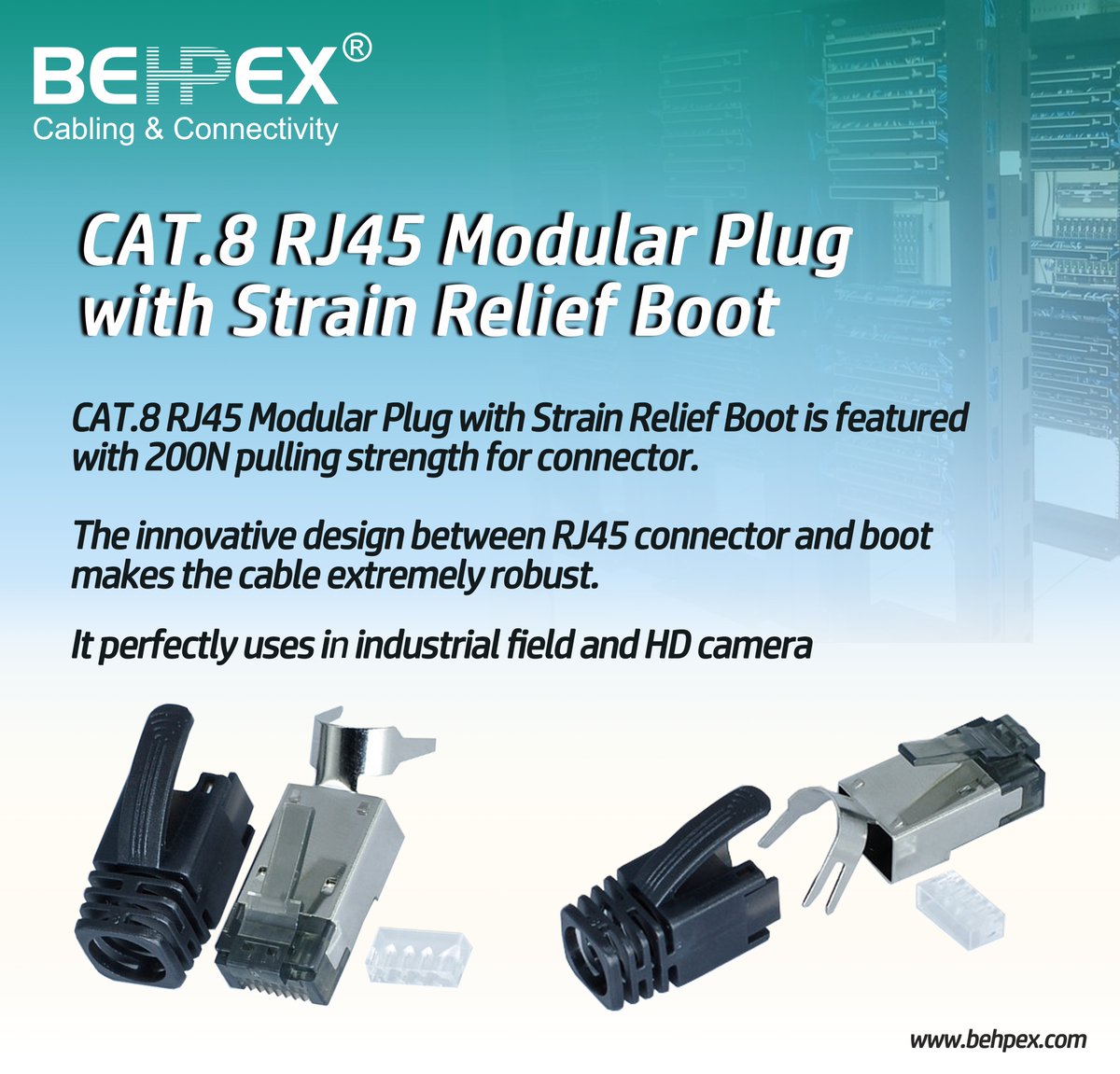 behpex's tweet photo. CAT.8 RJ45 Modular Plug with Strain Relief Boot
#RJ45 #patchcord #cablingsolutions
#cablingsystem #datacenter #networkcabling #datacabling #cat6 #cat5e #structuredcabling #structuredwiring #rj45connector #cat6a #patchcable #24AWG #UTP #industrialequipment #ri45connector https://t.co/UkwOuTKwB2