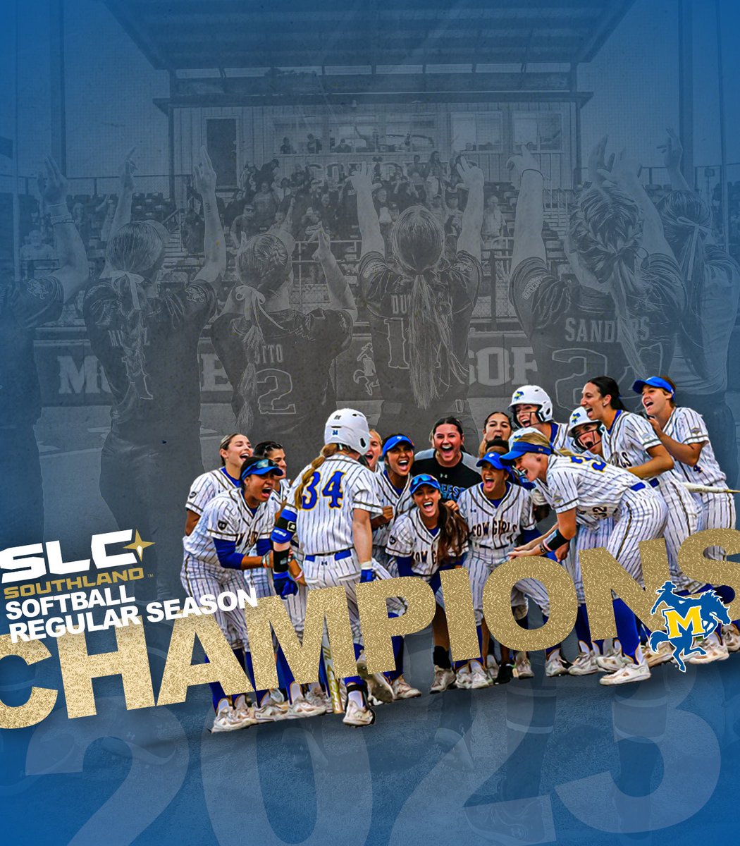 SouthlandSports's tweet photo. CHAMPIONS 🏆

With their wins today, McNeese is the outright regular season champions and has clinched the No. 1 seed at the upcoming Southland Softball Championships!

#EarnedEveryDay https://t.co/u2UCZGSDvk