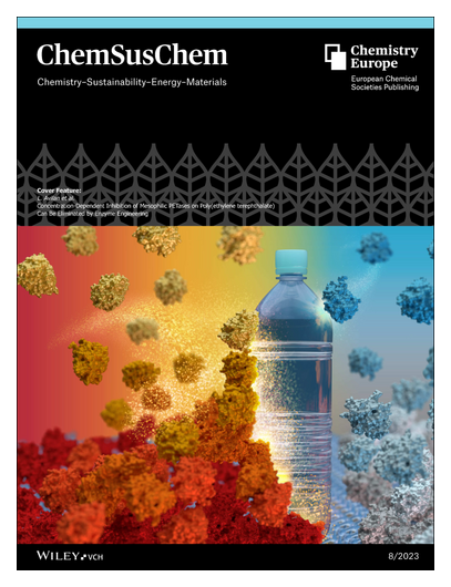 ChemSusChem's tweet photo. #OnTheCover @DrAndyPickford and colleagues @CEI_UoP  illustrated the concentration dependent inhibition of natural enzymes that break down poly(ethylene terephthalate) (PET)
https://t.co/KYmjxMLIHw https://t.co/t8Unx8F1Kt