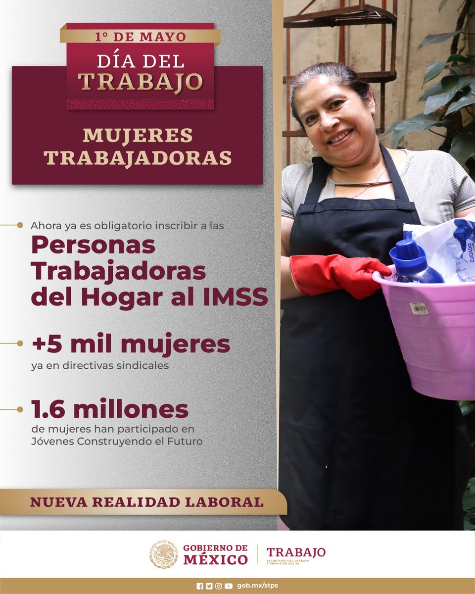 El <a href="/GobiernoMX/">Gobierno de México</a> avanza en la equidad de género. 

Las mujeres jóvenes representan el 60% de las vinculaciones laborales en <a href="/JovConFuturo/">Jóvenes Construyendo el Futuro</a> y son también mayoría en su incursión al mercado laboral formal.

Asimismo, existe ya proporcionalidad de género en directivas sindicales.