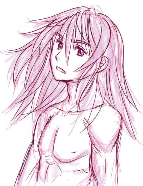 余りの体調の悪さにサボって落書き ロン毛を脱がせてた じゃあ原稿に戻るね