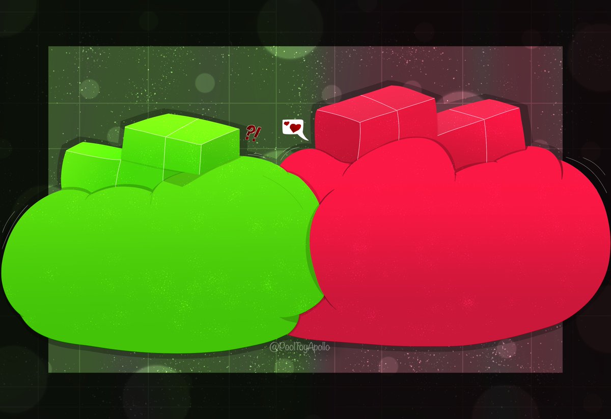 PoolToyApollo's tweet photo. You're almost set on beating the level when suddenly, something looks... off? The S and Z tetriminos seem waterlogged! Must be a glitch or something, but you decide to watch them conversate and clash their strangely soft bellies together anyways~ 💚❤️ https://t.co/AApaKiOIi4
