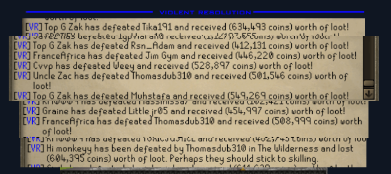OSRS_VR's tweet photo. Another successful loot trip for VR! Today we destroyed and chased Tempest, BC, PH, AC, DK out of the wilderness!

Special thanks to BC for donating a +1 and Tempest for dying to us without killing a single VR member.

#VR #OSRS #RUNESCAPE #WBR https://t.co/as6oeByLLJ