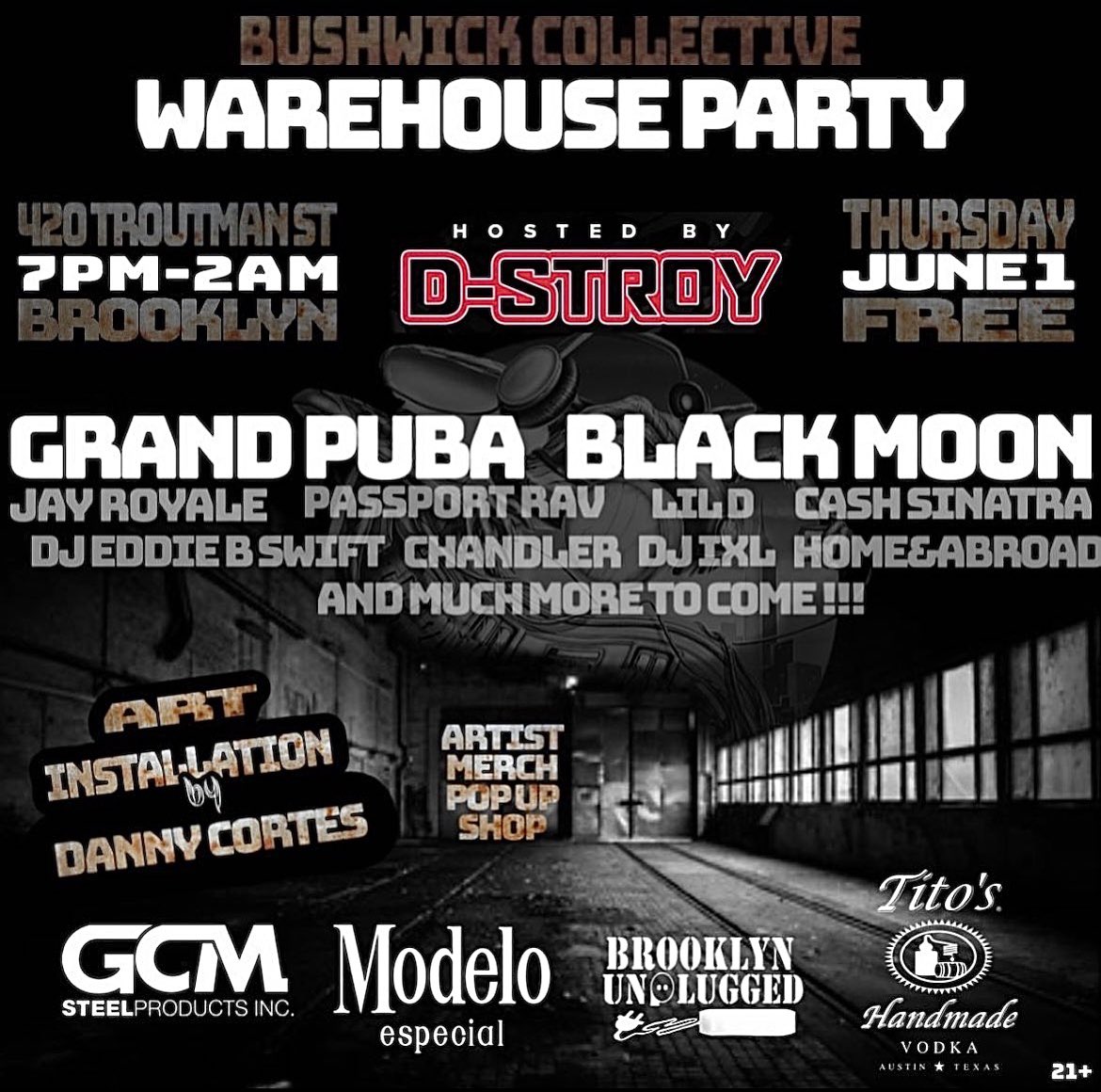 BROOKLYN! NEW YORK!
See ya at <a href="/TheBKcollective/">Bushwick Collective</a>’s WAREHOUSE PARTY on June 1st! So honored to be celebrating the 50th Anniversary of Hip Hop, in its home state, next to literal legends of the game 🎤 tickets are free, but almost gone. Lincoln bio 🎟️ 

#rap #ny