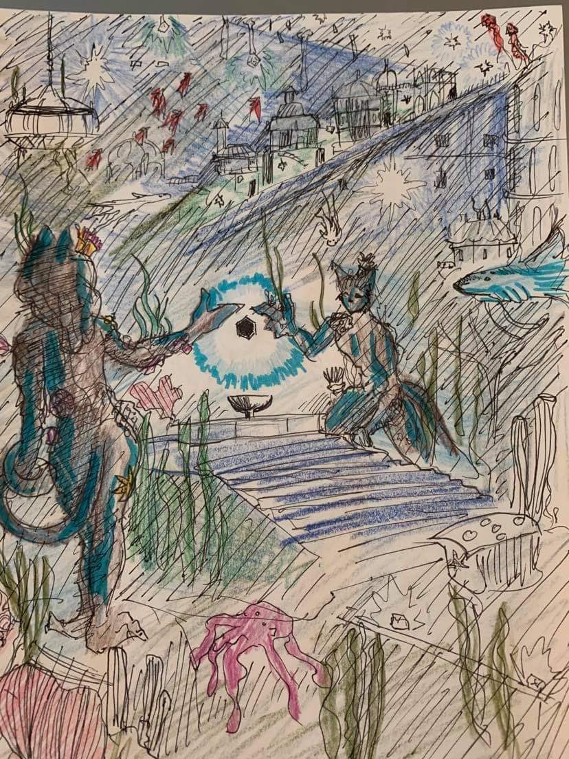 anyonemakemaps's tweet photo. You know I used to sort of loath my “sketchy style” but it’s growing on me. Got to reveal the ‘big boss’ last game after 3 years of play and building tension. https://t.co/LewZYe59B0