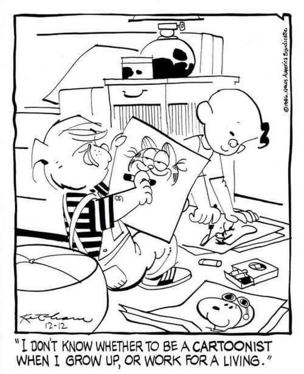 CoolComix's tweet photo. Hank Ketcham may have been on to something. Happy National Cartoonists Day!
#NationalCartoonistsDay #cartoonists #cartoonist #dennisthemenace #hankketcham #peanutscomics #garfield #comics #comicstrip #cartoon @NatCartoonSoc @gocomics @SchulzMuseum @CartoonLibrary @cartoonart https://t.co/hbg06T8EIS