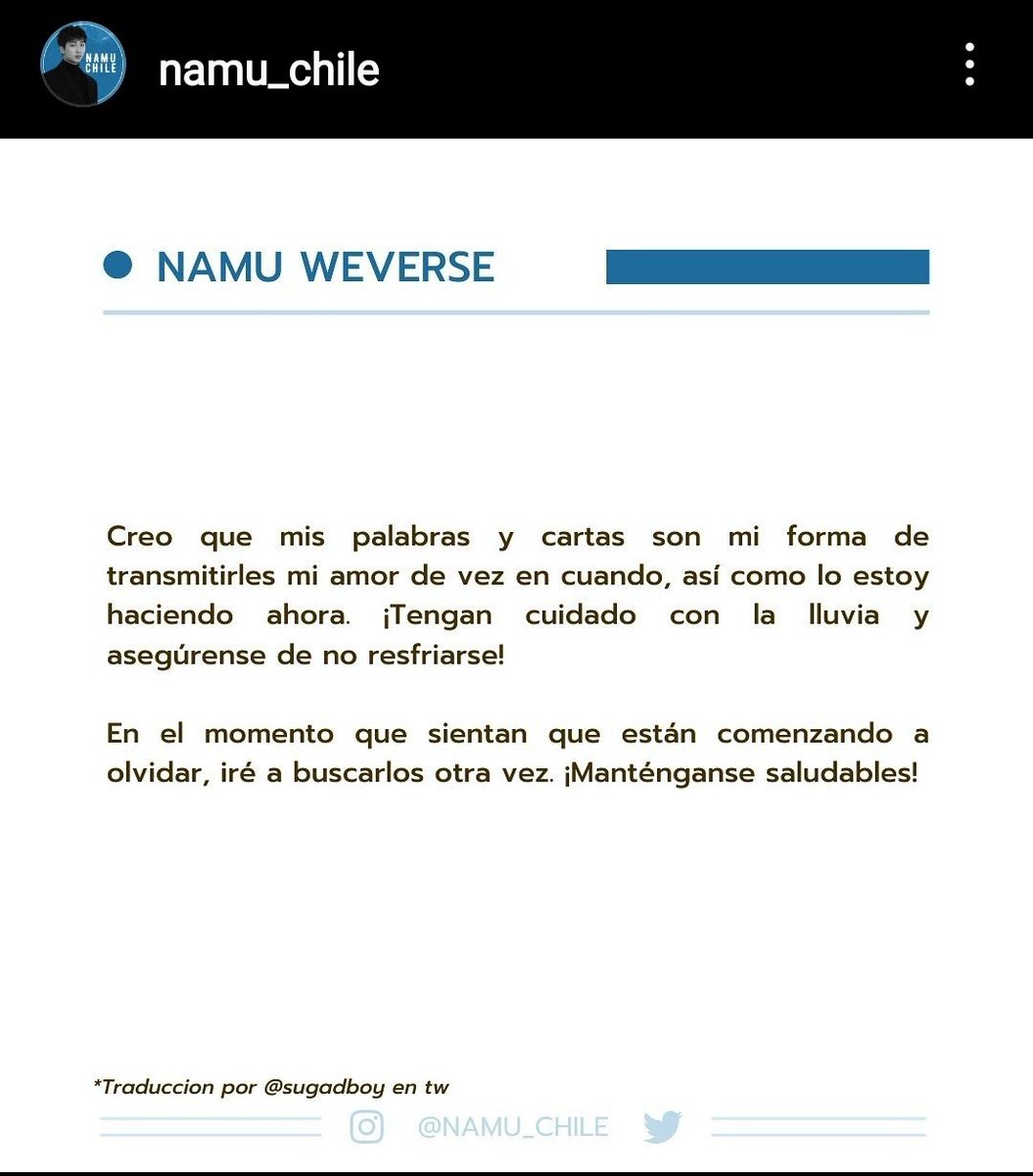 NAMU_Chile's tweet photo. 📰| Traducción de la carta de #Namjoon compartida vía Weverse.
💜🐨

#RM #방탄소년단RM #남준 #알엠 #NAMU 
🌻 https://t.co/Quox2KcmIV