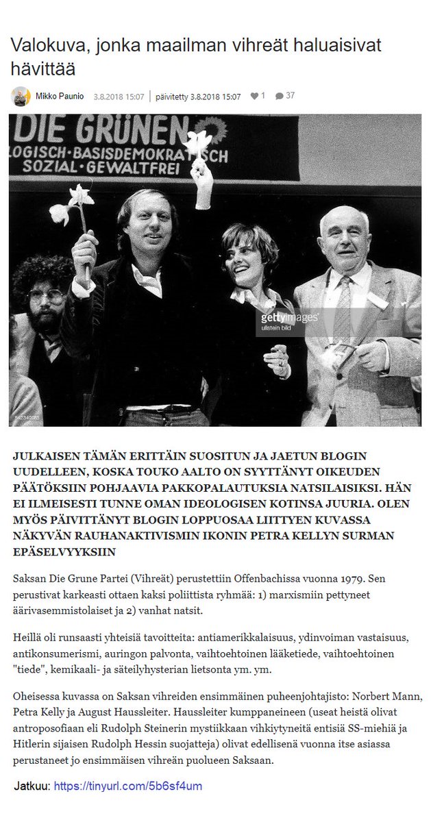 GraviolaDOTfi's tweet photo. @paavola_lauri @HuuhtanenPanu @TiinaKeskimki @JaniTalvensaari @zirkkeli1 @JonneKorhonen1 @chri5uni @s0ikk3li @ItePeku @merjaya @JoukoJokinen @artosatonen @yleuutiset @ThomasWson @TorniainenAri @Guzenina @SaaraHyrkko Valokuva, jonka #vihreät haluaisivat hävittää | M. Paunio | 3.8.2018
- Saksan #DieGrune Partei (#Vihreät) perustettiin #Offenbach'ssa v. 1979. Sen perustivat kaksi poliittista ryhmää:
1) marxismiin pettyneet #äärivasemmistolaiset ja
2) vanhat #natsit.
https://t.co/OlVqFF9DgC https://t.co/eCCKB9WTR0