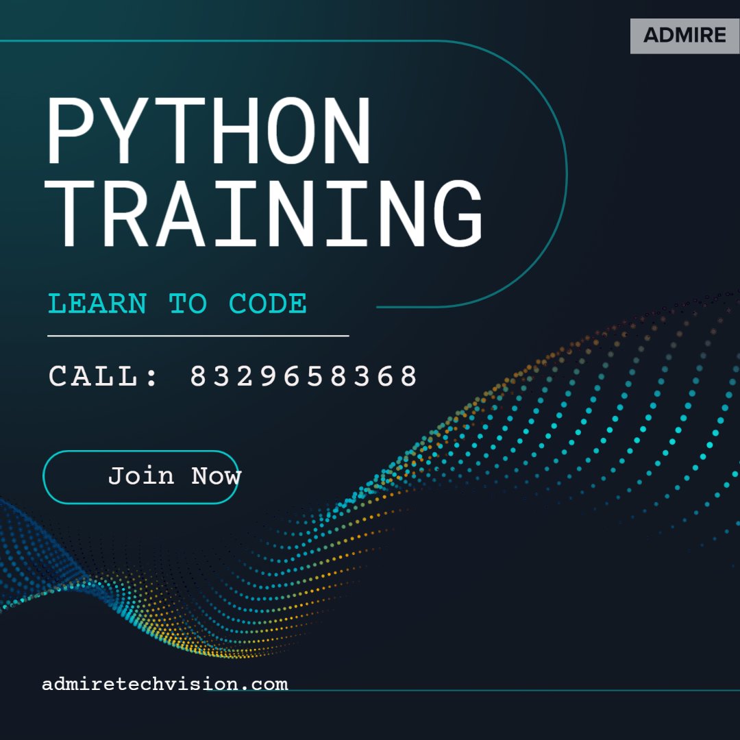 Admiretechvis's tweet photo. #Python classes in Nagpur at Admire Tech Vision.
Also for C, C++, Core Java, and Advance Java.

Join the classes now.
☎️8329658368
🌐https://t.co/DN49tnpfqX

#pythonclasses #javatraining #ctraining #c++training #bim #itstudents
#jobs #placement #certification https://t.co/n9F9eQrMKo