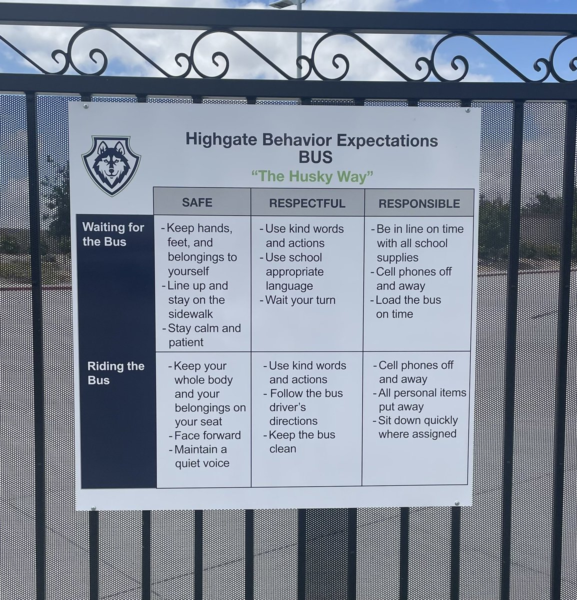 Shout out to the Highgate Team for all their efforts to build a strong foundation in PBIS and positive climate and culture to support ALL learners in ALL locations including waiting for and riding the bus. Love the attention to detail. Kudos to this team! #GoingForGOLD #PBVUSD