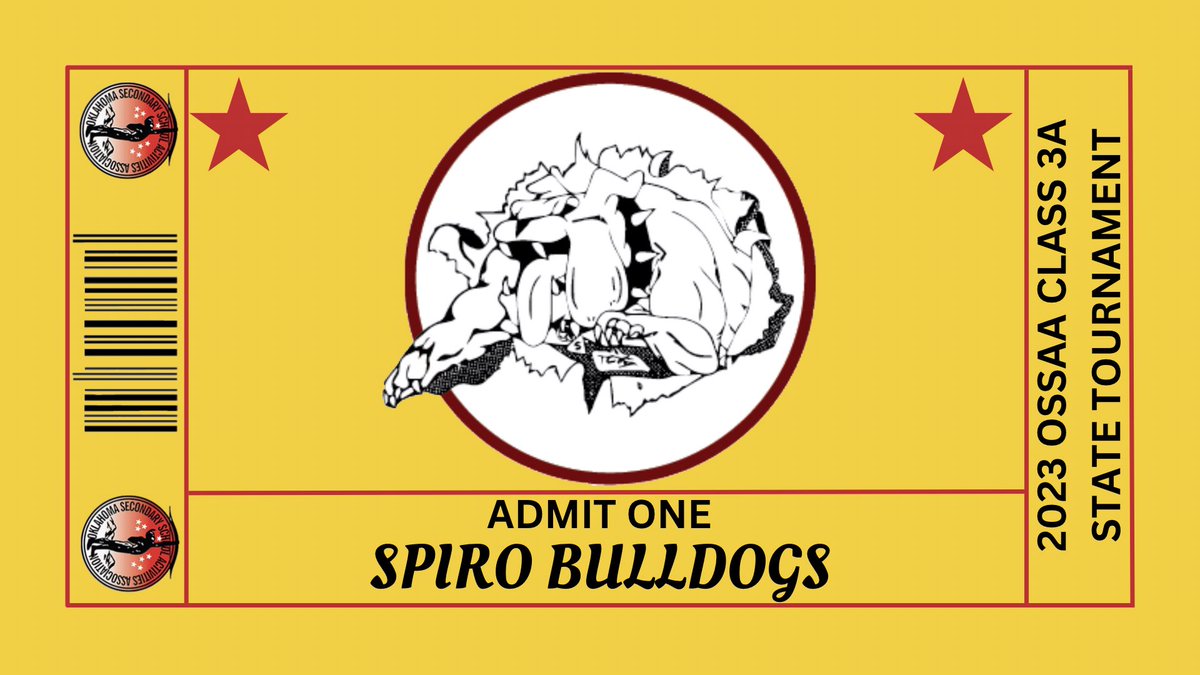 Congratulations to the Spiro Bulldogs!

With their win over Vinita in the regional final, the Bulldogs have PUNCHED THEIR TICKET to the 2023 Class 3A State Tournament.

#OKPreps #TicketPunched🎟️