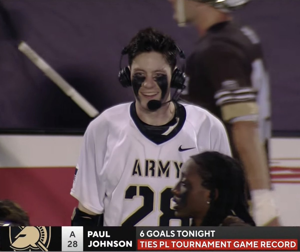 LacrosseNetwork's tweet photo. Paul Johnson picked a great night to score a career-high SIX goals 👏👏 @ArmyWP_MLax https://t.co/LoXh1yHujH