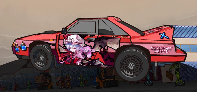 The Descendent of Tepes is ready to race you with her Scarlet Speedster vehicle! #東方Project #BuckUpAndDrive  (Decal for "W101010D" car in Buck Up And Drive!)