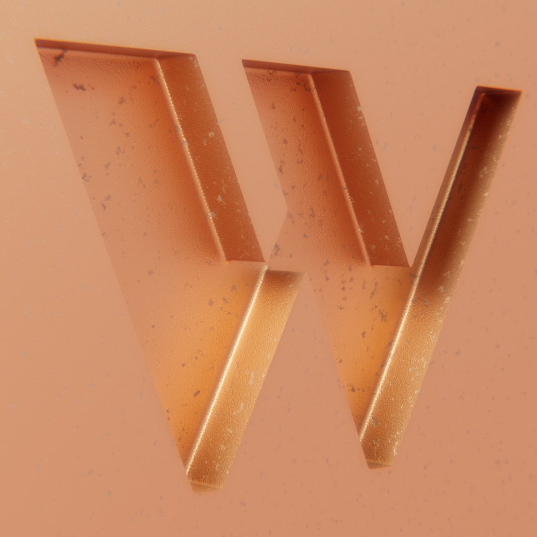 peterlundblad's tweet photo. A fancy W cast in metal #36DaysOfType #b3d https://t.co/s7TctWWtWh