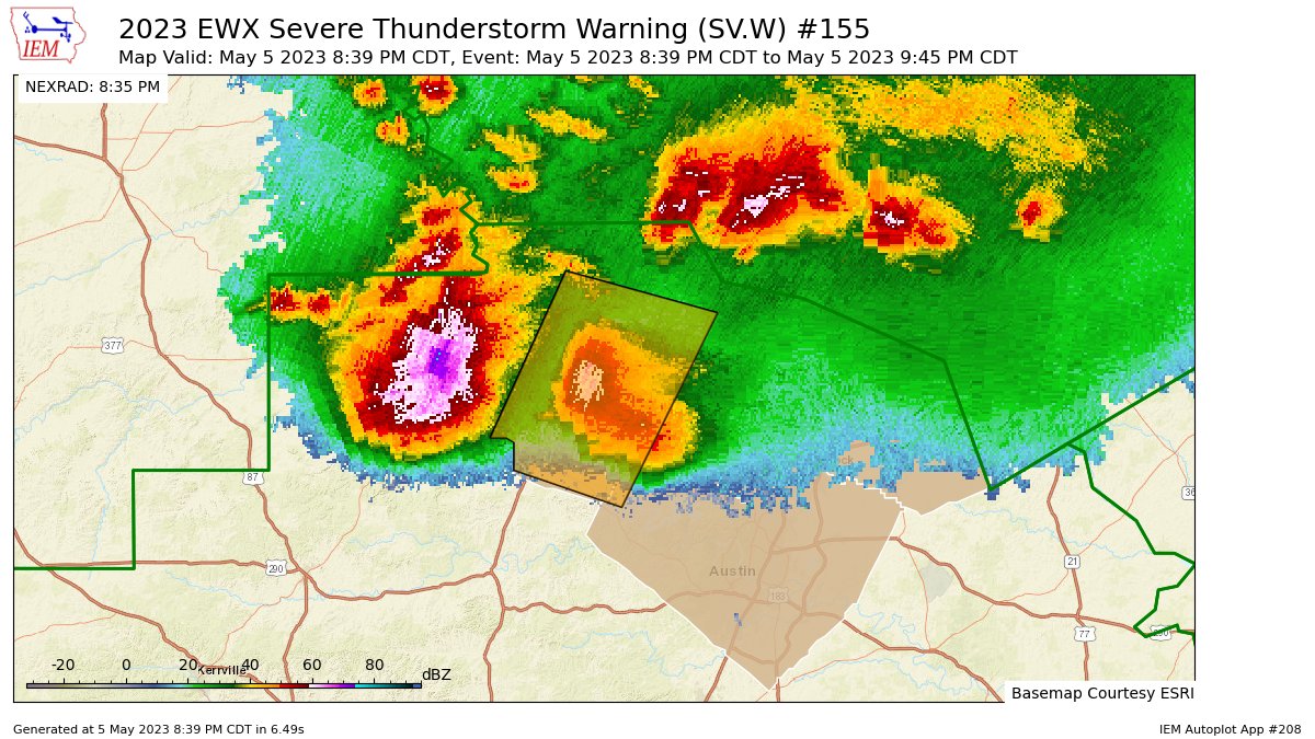 Texas Weather Alerts on Twitter "EWX issues Severe Thunderstorm