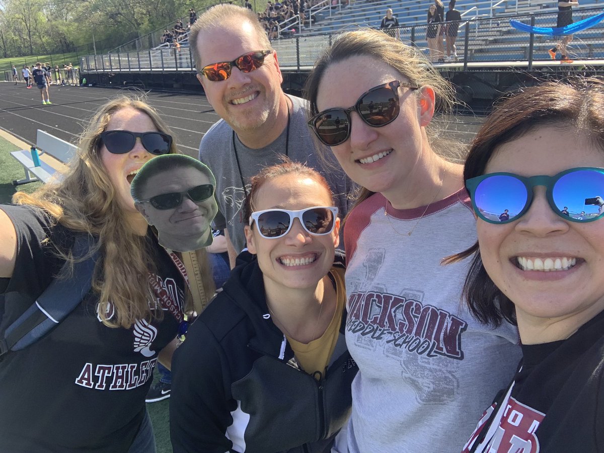 We didn’t make it to Granger’s retirement celebration but we were there in spirit all the way from the track meet!  Congrats Granger! #JAStaff <a href="/D45Jackson/">Jackson Middle School</a>