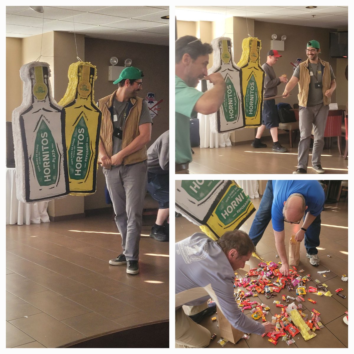 This is what it looks like when <a href="/LehighU/">Lehigh University</a> employees swing and break the pinata at the Comfort Suites Appriciation night. <a href="/WorkLifeLehigh/">Work/Life Lehigh</a>