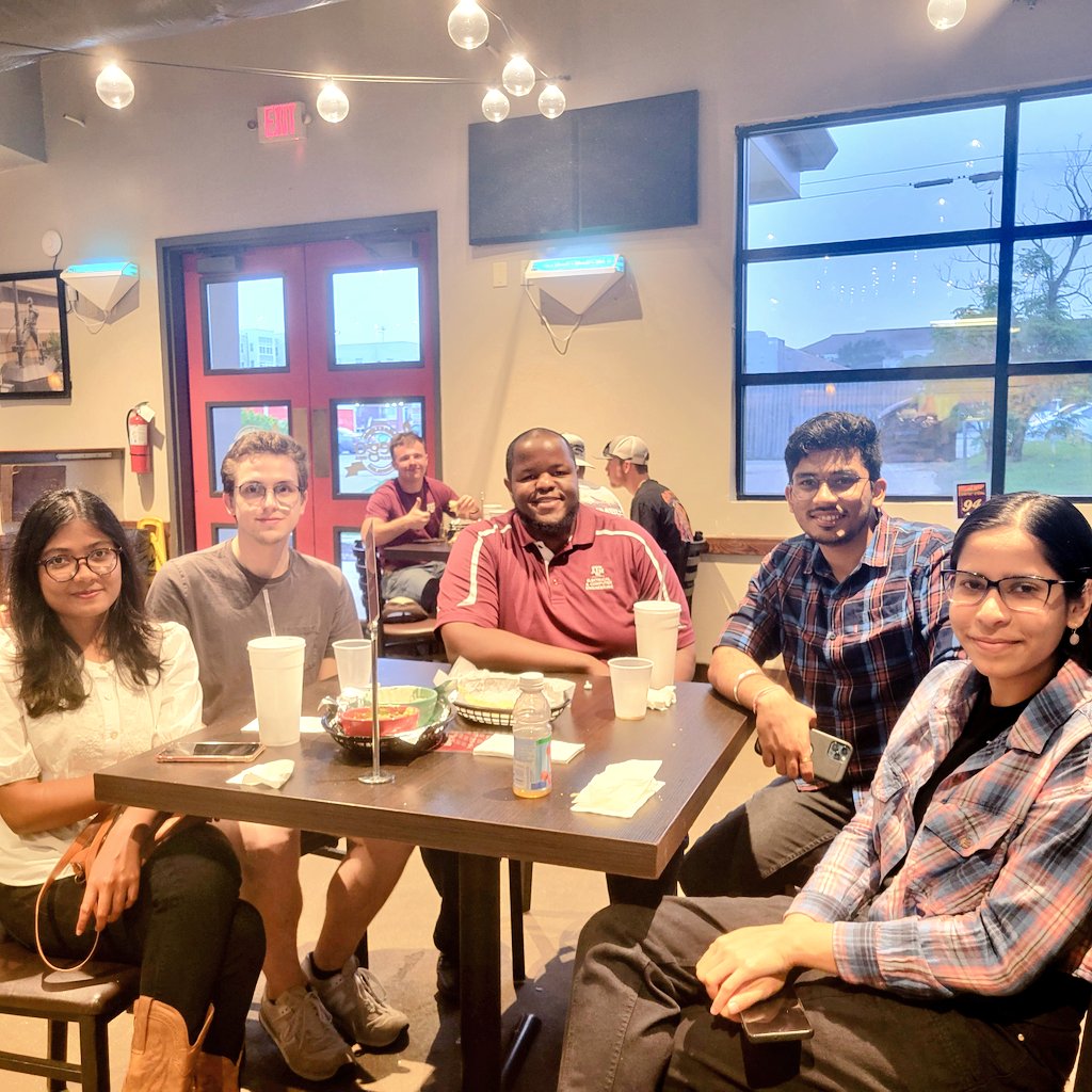 jpeeples67's tweet photo. End of the Spring semester celebration with the lab! Extremely proud of this group and all their accomplishments. I'm happy to be a part of an amazing department, @TAMUECE, and great university, @TAMU! #GigEm #newPI https://t.co/d8S8JiUkzO