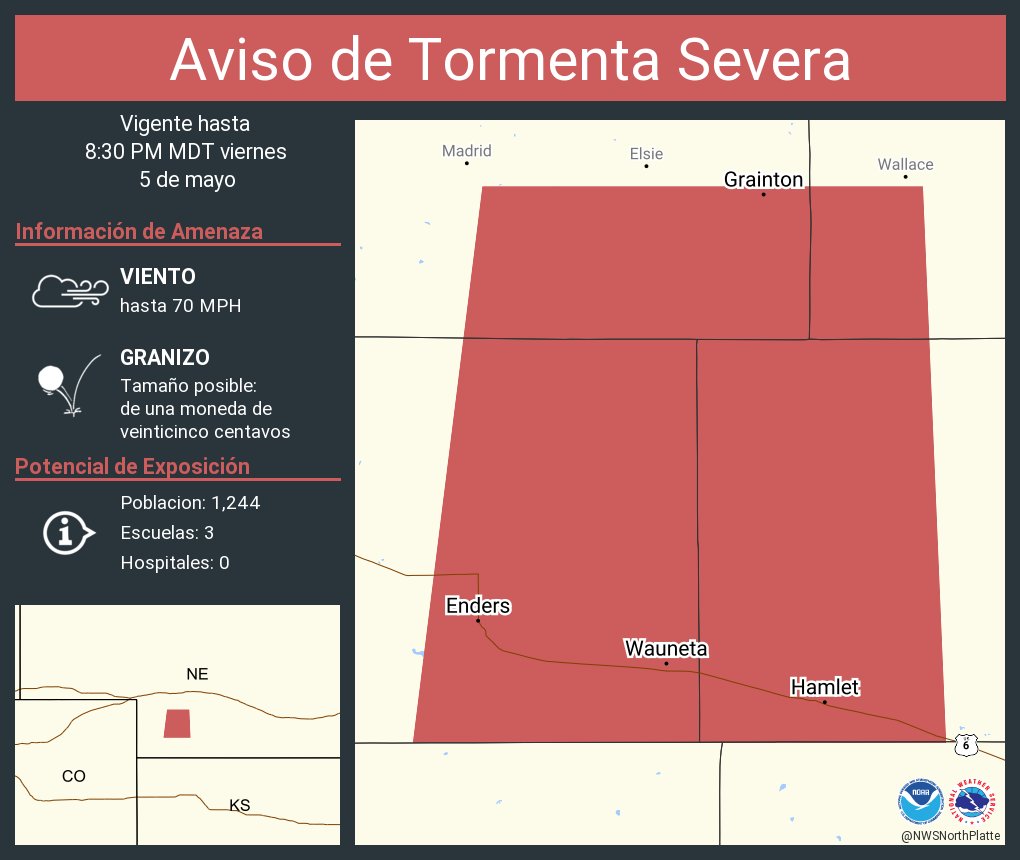 NWS North Platte on Twitter "Aviso de Tormenta Severa incluye