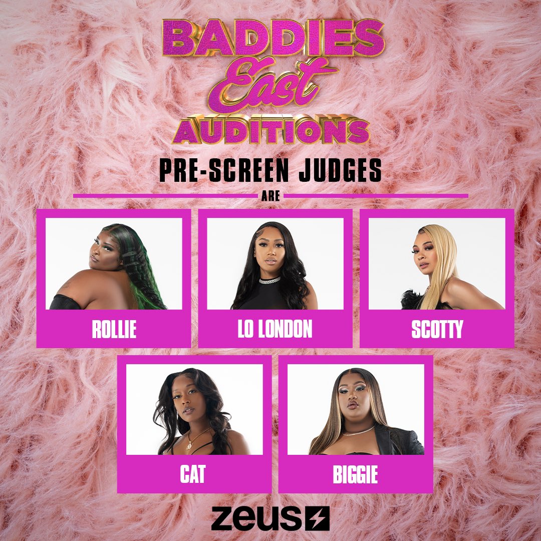 The_ZeusNetwork's tweet photo. Ayeee!! 🤯 Looks like the #BaddiesEastAuditions are about to be CRAZYYY with Pre-Judges @RPSnackMealz , @LO_LONDON , @Scotlynd , @PVDBIGGIE and #Cat and  Zeus Host @JaneishaJohn!! 😯 If y’all think the prejudge lineup is crazy just wait until y’all see the Main Stage Judges!! 😜 https://t.co/4z2B94E0et