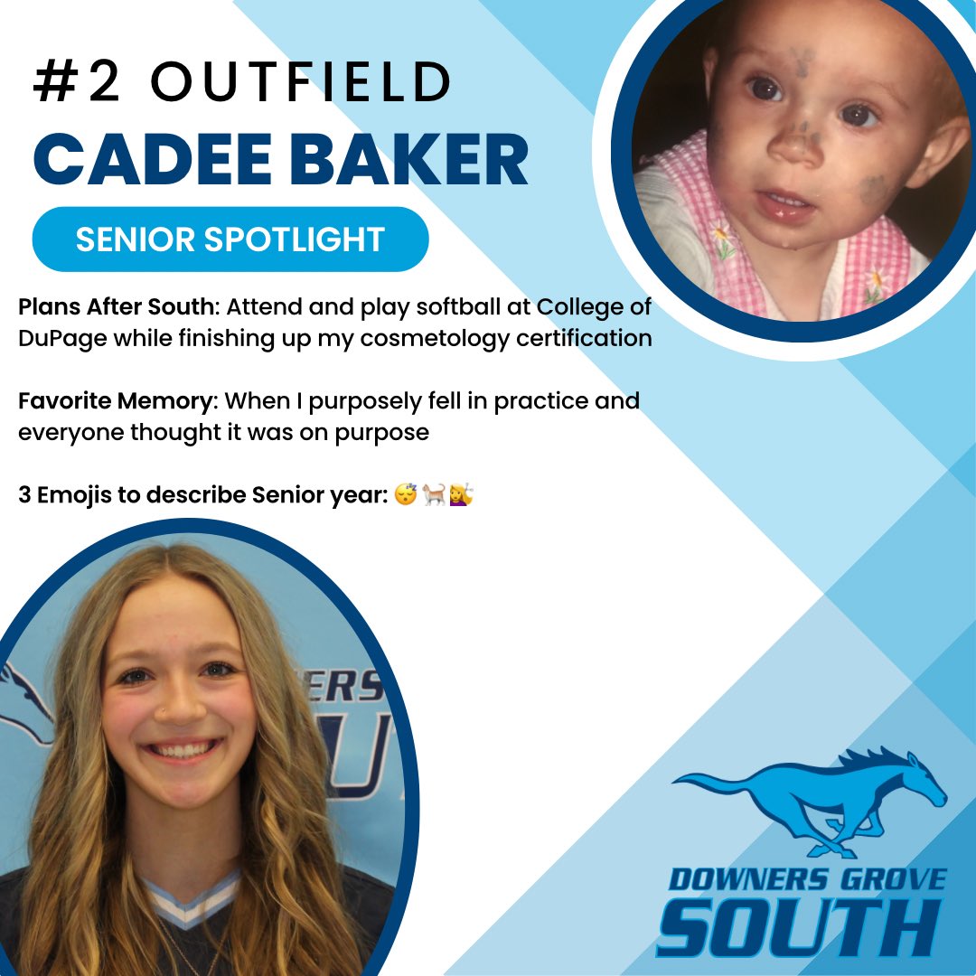 DGSsoftball's tweet photo. Happy Senior week! Did you guess our senior correctly? Get to know Cadee Baker
#NameThatSenior #BabyPic #WhoIsThat #RideWithUs #GiddyUp #DGSPride #GameDay #stangup @dgssports https://t.co/YN8IF5vso0