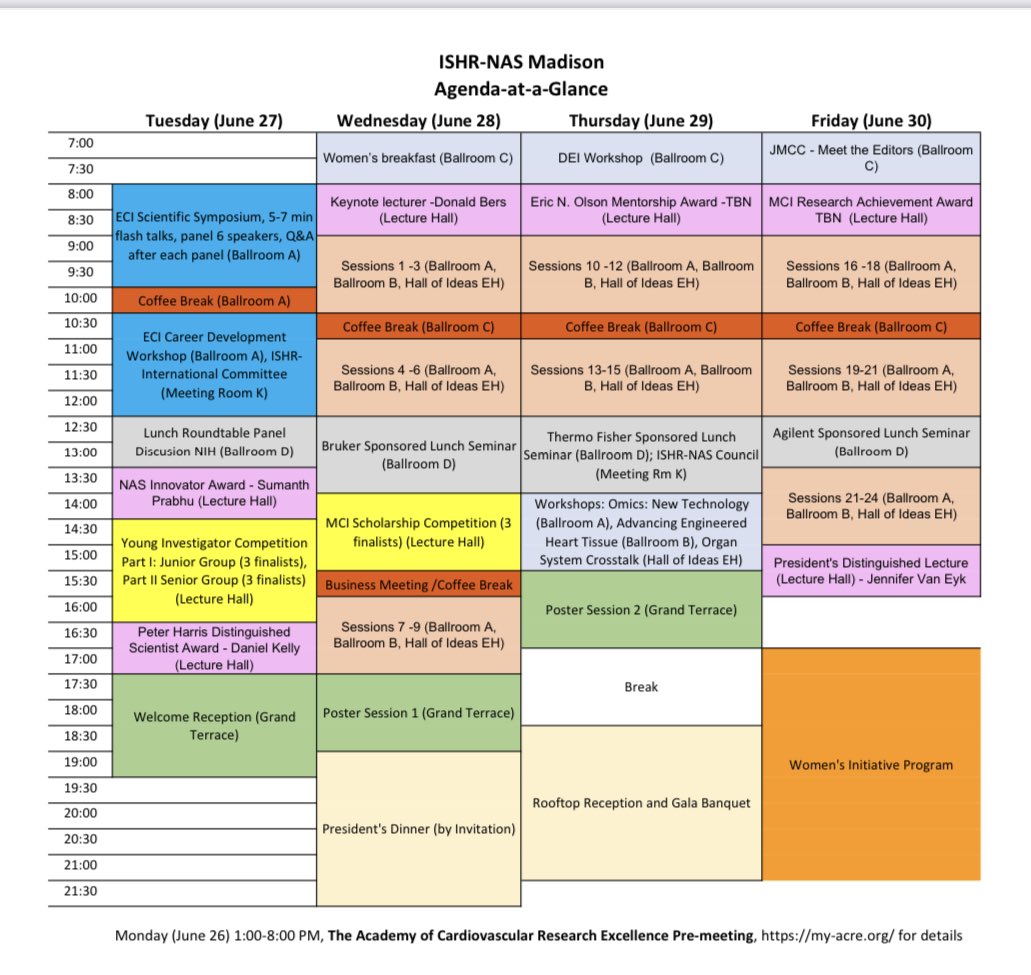 Here is the Agenda at a glance for the 2023 ISHR-NAS conference to be held on June 26-30 in Madison WI! ishrnorthamerican.org/meetings/ look forward to welcoming you all to Madison! Here is more info to help you plan your travel to Madison visitmadison.com/plan/visitors-… @ISHR_NAS @ECI_ISHR ❤️