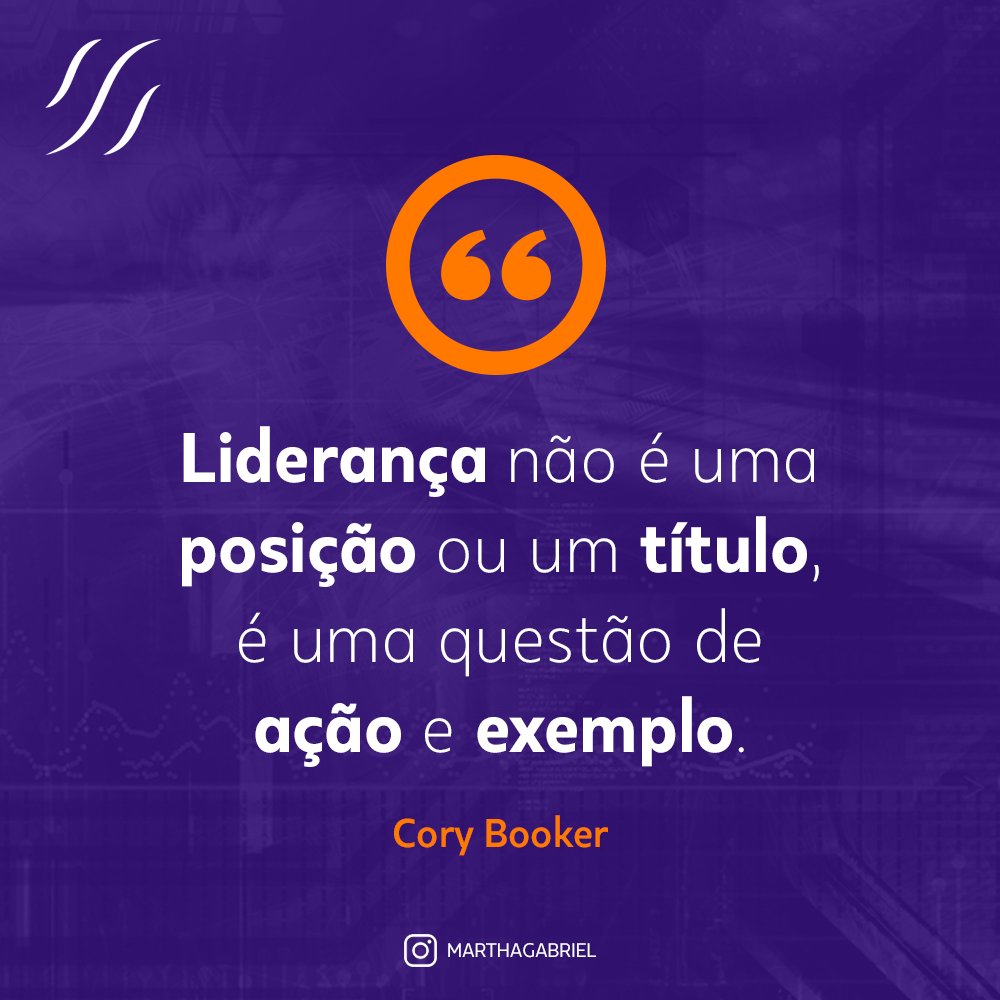 “Liderança não é uma posição ou um título, é uma questão de ação e exemplo”.

-- Cory Booker
#frase #boanoite