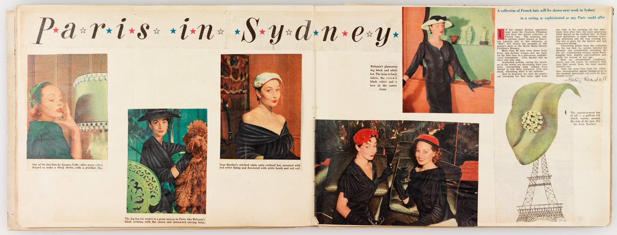 Happy #NationalScrapbookDay! This #scrapbook was created by French designer Henriette Lamotte, one of Sydney’s leading milliners from the early 1950s–70s. Her exquisite hats were highly sought after by the city’s most fashionable. 👒 See digitised item: ow.ly/jcp350Ogp7m