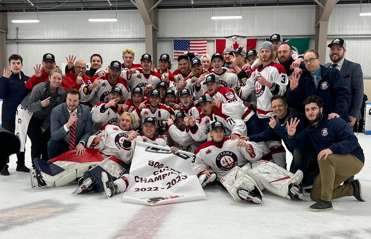 cjhlhockey's tweet photo. The field of #CJHLHockey teams is now set as the @OttawaJrSens are @TheCCHL Bogart Cup champions and are heading back to the #CentennialCup - Photo credit: https://t.co/4nYHnGvCr1 - @THEMHL @LHJAAAQ1 @TheCCHL @OJHLOfficial @NOJHL @SIJHL @mjhlhockey @TheSJHL @TheAJHL @HockeyCanada https://t.co/puNOCuWFpr