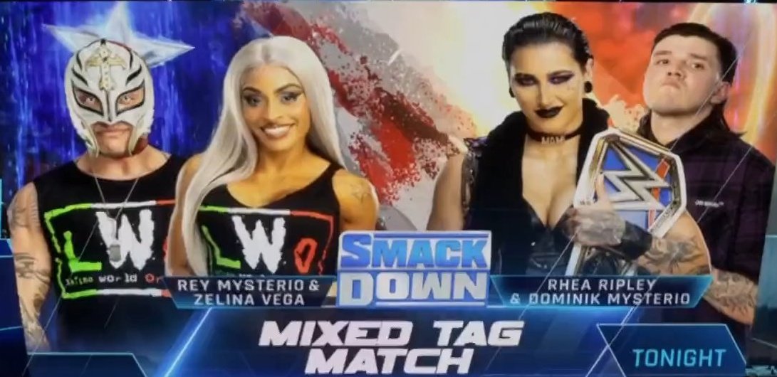 DavidHerro's tweet photo. It's pretty special when you get to see one of your favorite people (@ZelinaVegaWWE) team with Rey Mysterio in the Main Event of #SmackDown from Puerto Rico.  Congratulations, Queen Zelina!! https://t.co/iWHRSaYeJ6