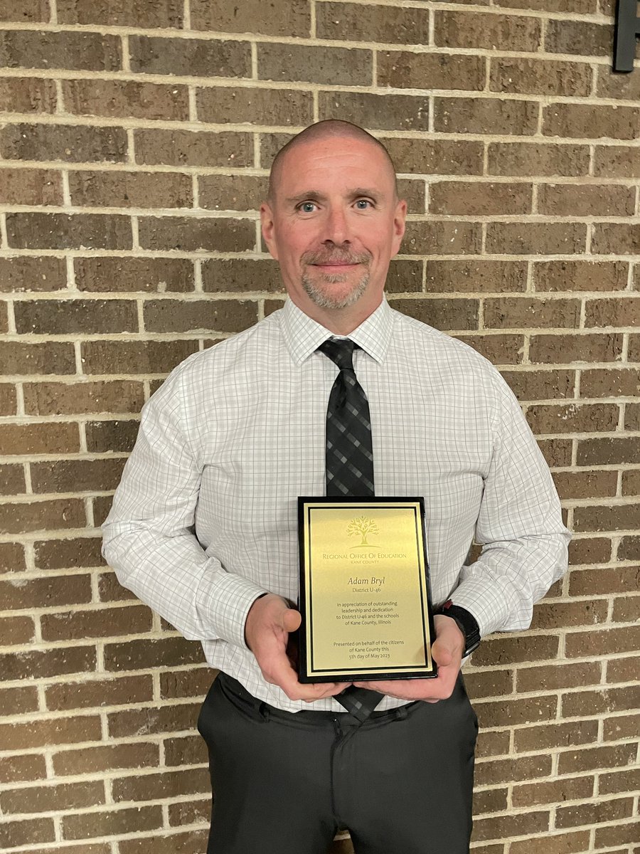 sdu46's tweet photo. We are #U46Proud of Adam Bryl, the head custodian at South Elgin High School. He was just named the Educational Service Personnel of the Year at #EOTY47. Congrats, Adam! #rollstorm https://t.co/P3U8VIbGMG