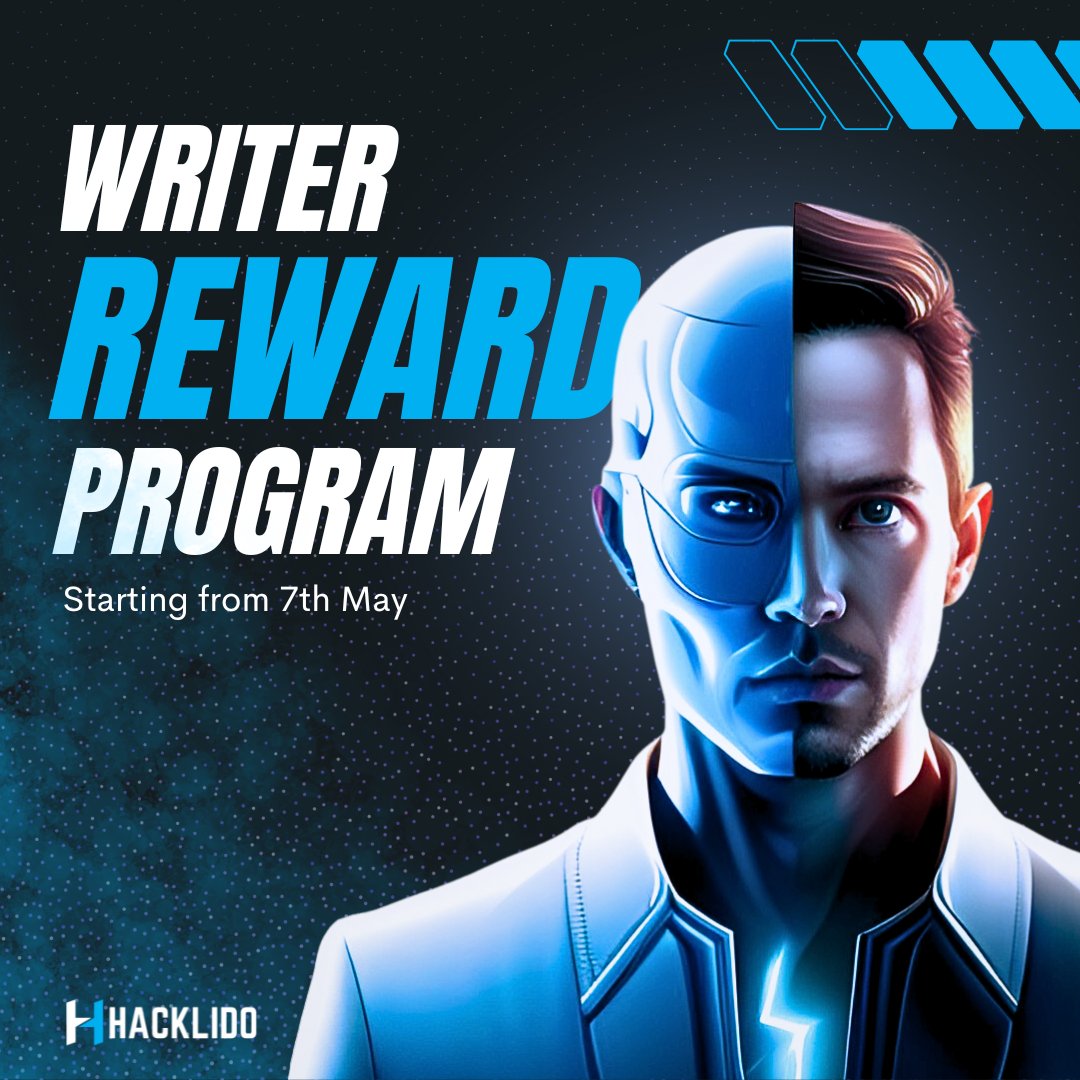 hacklido's tweet photo. Attention writers! 📢 Hacklido's Writer's Reward Program (WRAP) is back and better than ever! Showcase your writing prowess and earn fantastic rewards every month starting May 7th, 2023. 
Stay tuned for more details on the prizes!  🏆🖋️
#hacklido #WRAP #cybersecurity https://t.co/CSjXRwXvj3