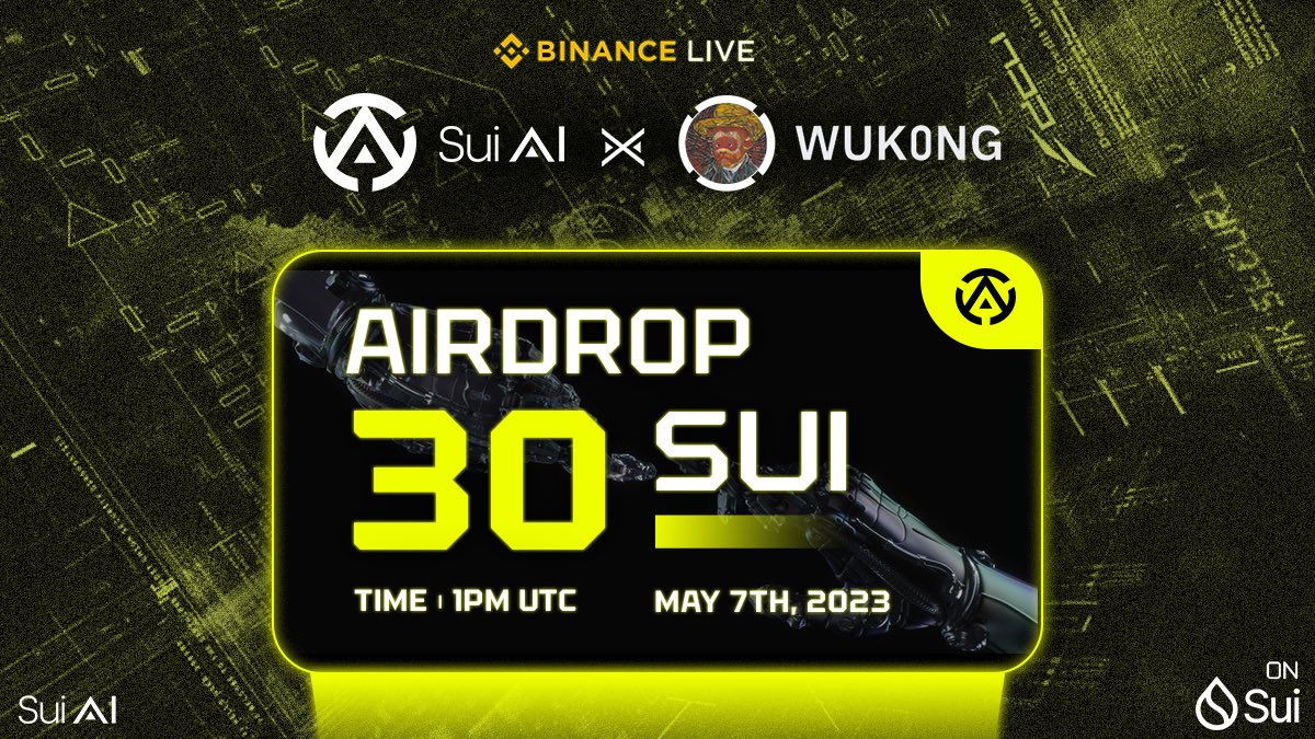 🎙 Join us AMA on  Binance Live

Date: 7th May 2023, 1 PM UTC
binance.com/vi/live/video?…
10 lucky people receive Airdrop 30SUI:
1. LIKE and RT
2. Tag 3 friends
3. Comment your SUI wallet address below.

Follow:
t.me/suiaienglish
t.me/suiaichannel