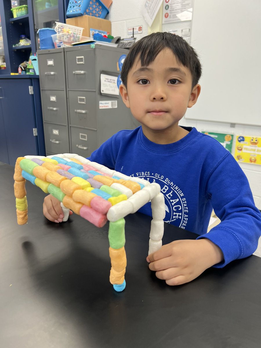 MrsBloomrose's tweet photo. First grade risk-takers! And a balanced student who couldn’t attend last month’s lunch! Do you see the table made out of craft puffs?! Such creative kiddos! @anesmustangs @mspark2teach @awharris0528 @wieduwmg @MarkMustangs @ibpyp #lplunch #risktaker https://t.co/WV0hFsuM5n
