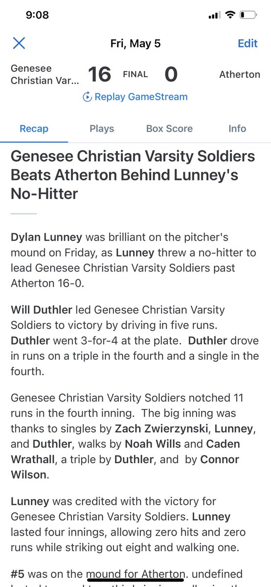 jlun13's tweet photo. Dylan with a great game in Game 1 tonight!!! #GoSoldiers #NoNo @boy_cards @bmw3679 https://t.co/o8UlJ33gX8