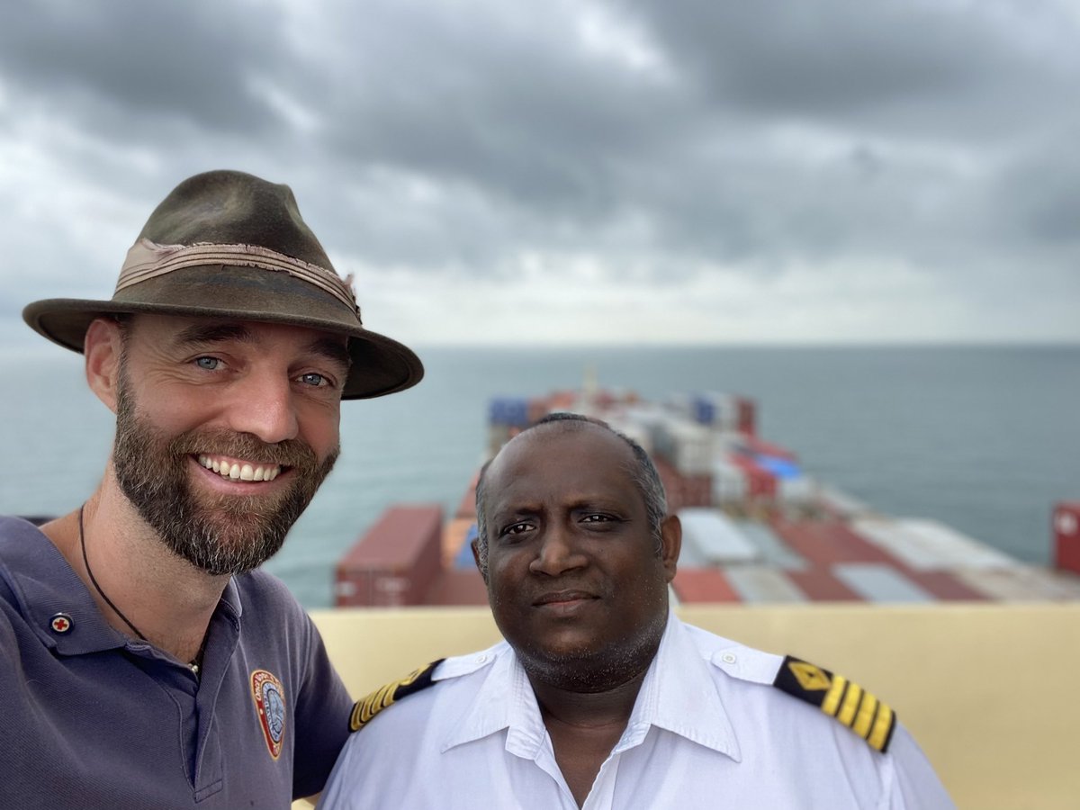 onceuponasaga's tweet photo. Greetings from Capt. Rushan Athachy and I from the bridge of #MaerskGironde πβοΈ
ITβS FINALLY HAPPENING PEOPLE!!! π€©
The good ship is taking us to our penultimate country: #SriLanka here we come!! β€οΈπ±π°π«
#onceuponasaga #ModernViking #LifeAtSea #AllTheWay #ConstantCare #MaerskMoment @Maersk
