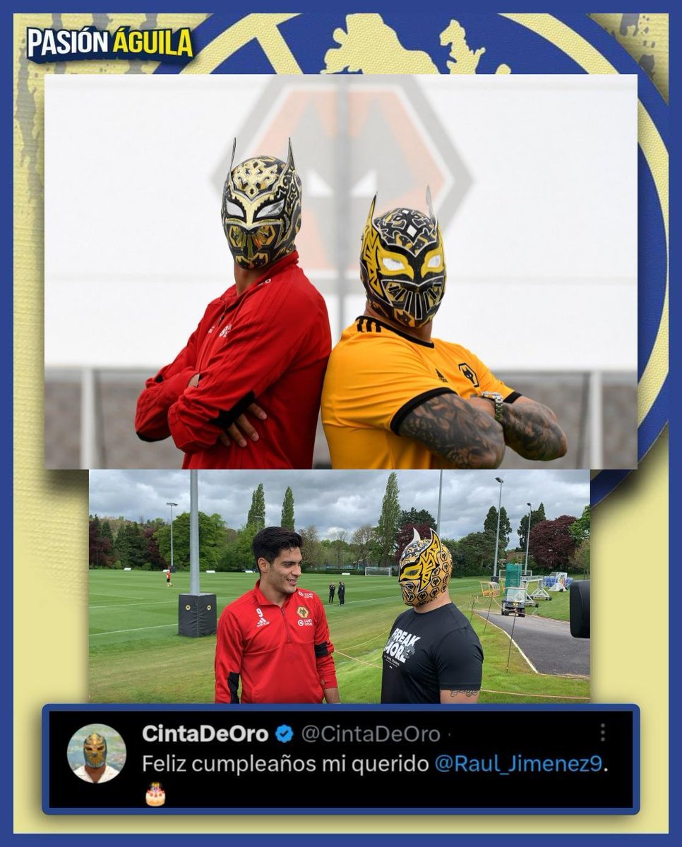 pasionaguila's tweet photo. Así felicitó Cinta de Oro a Raúl Jiménez por su cumpleaños 🎊🎂
#ClubAmerica #RaulJimenez #CintaDEOro https://t.co/wWWJ1vTrnn