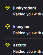 Scrubzoce's tweet photo. A bit late.. cause i knocked out from being awake for like 26hrs..... HUGE shoutout and thanks to below raiders for yesterdays stream! Feeling the love from y'all <3 .Once again... POGGERS @junkyrodent ~!!! #appreicationpost #twitch #smolstreamer #wholesome https://t.co/ZdGmS4xydn