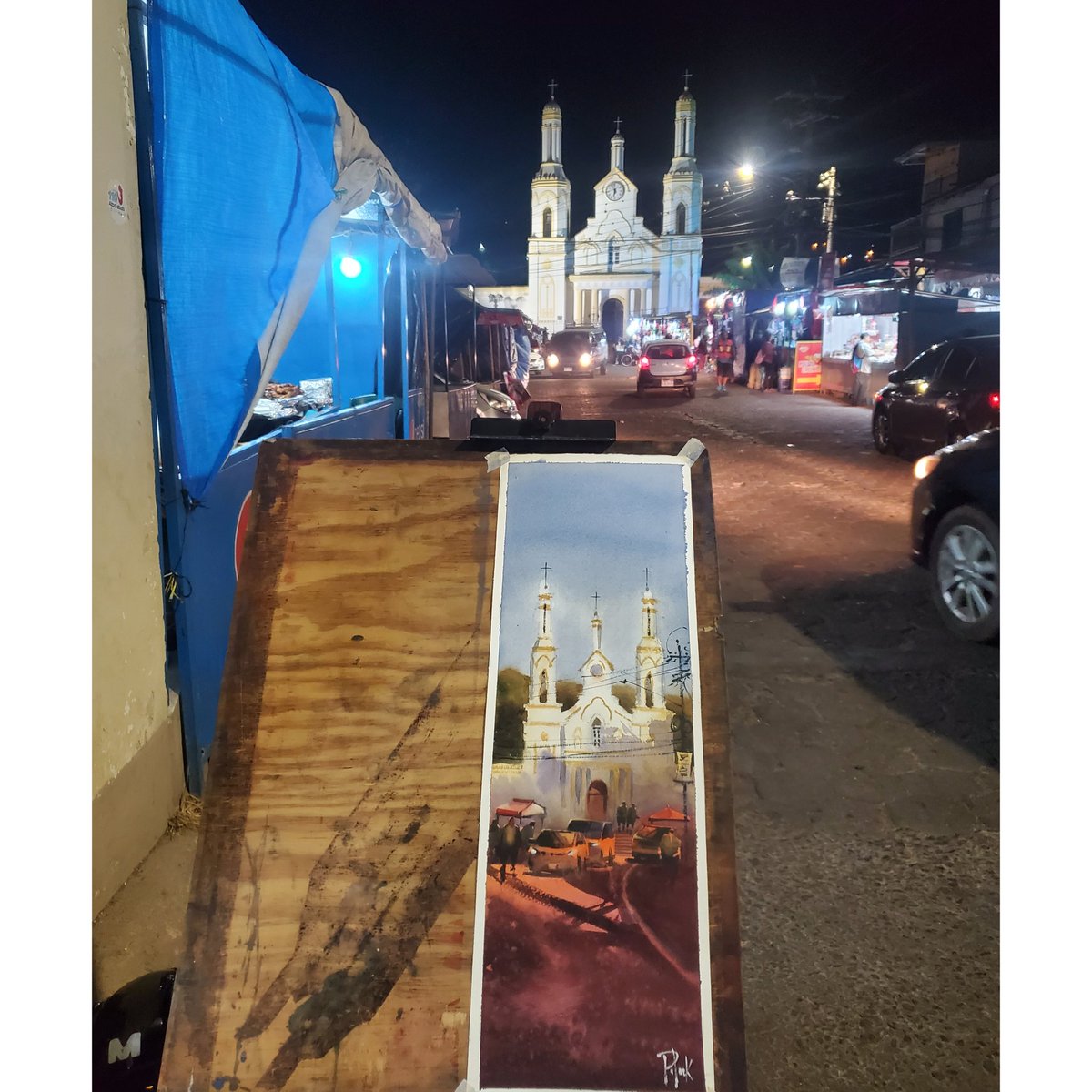 Palack_D's tweet photo. Una tarde en a #feria de #Agafán; salimos a pintar al aire libre y qué mejor motivo que la luz sobre la Ermita de Suyapa, cambiando un poco el formato para variar...
#watercolor #acuarela #plainair #palack #SuyapaMedios #suyapa https://t.co/mpWxvBmad0