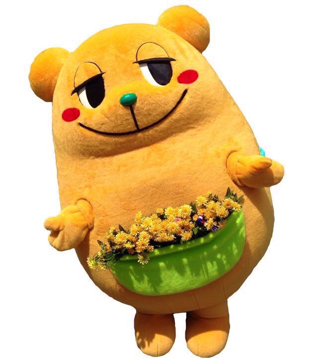 「Mikarun, a bear with tangerines for ears」|Mondo Mascotsのイラスト
