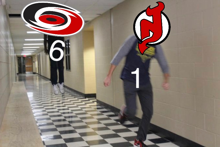 ARandomMapper's tweet photo. @NHL_On_TNT 
Hurricanes casually obliterating Devils https://t.co/sd1RFMHZQ8